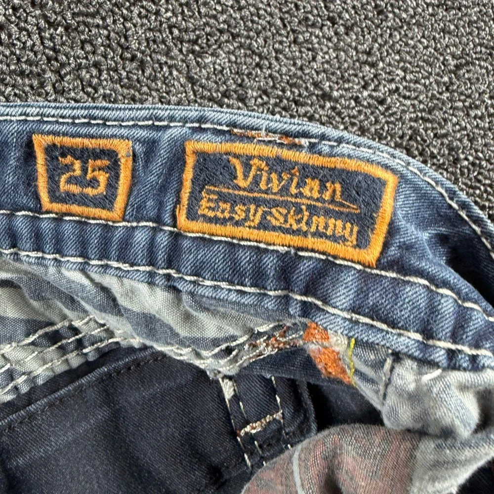 Rock‎ Revival Vivian Easy Skinny Jeans Women's 25 Blue Denim Embellished Pockets